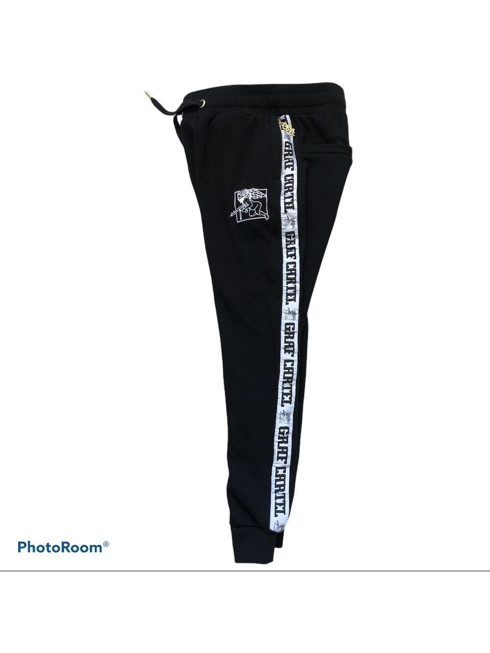 Graf & Wu Letter Tape “Cartel” Joggers Size Small - Picture 1 of 7